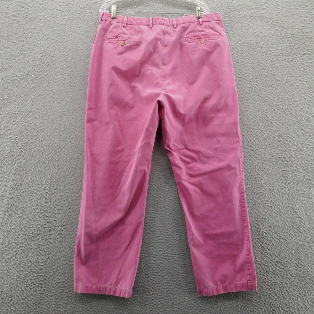Peter Millar Men Raleigh Washed Twill Chino Pant‎ 38x28 Pink Flat Front Straight